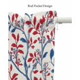 thumbnail image 5 of Red Blue Leaf Kitchen Valances for Windows Farmhouse Linen Window Valance Curtain for Living Room Window Treatment Summer Vintage Botanical Branch Valance Rod Pocket Topper Drape, 60 x 18 Inch, 5 of 6