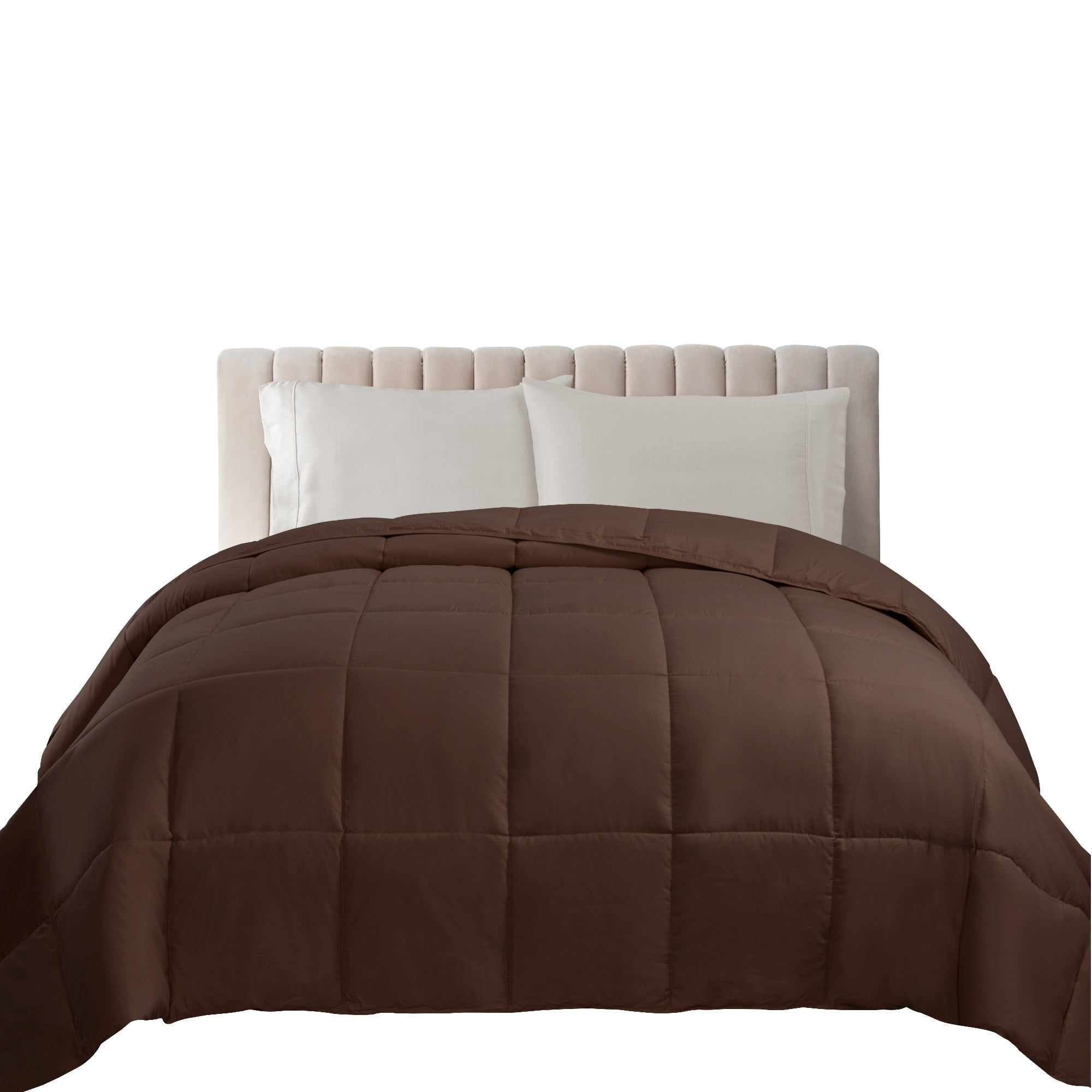 Superior Classic Reversible Comforter, King, Chocolate
