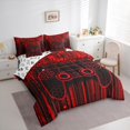 thumbnail image 3 of Feelyou Chic Game Console Bedding Comforter Set 7pcs for Kids, Cartoon Gamepad Lover Queen Bedding Sets, Fashion Red Square Abstract Reversible Queen Sheet Sets, Luxury Bedroom Decor, 3 of 7