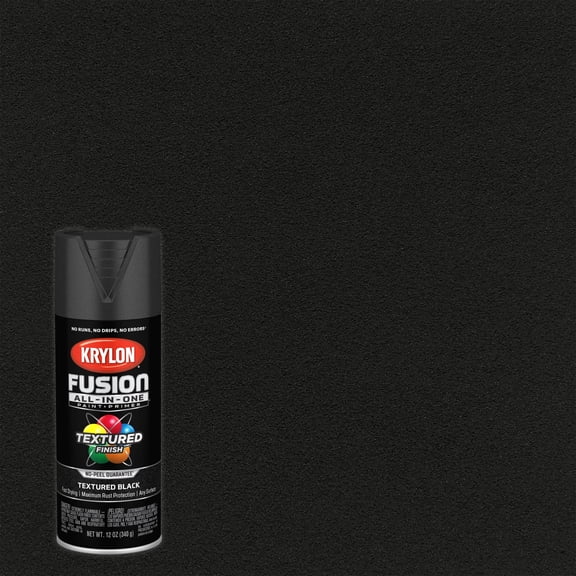 Krylon Fusion All-In-One Textured, Black, 12 oz.