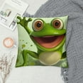 thumbnail image 2 of GOSMITH  Funny Frog Throw Pillow Covers,Green Frog Rectangle Lumbar Pillow Cover,Decorative Cushion Covers for Bedroom,Sofa,Couch, 2 of 5