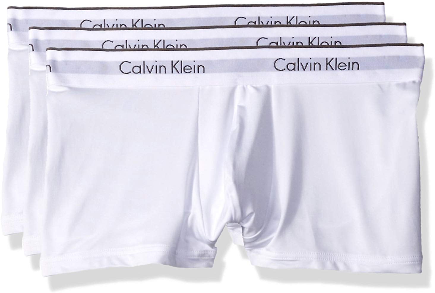Calvin Klein Men's Underwear Microfiber Stretch 3 Pack Trunk, White ...