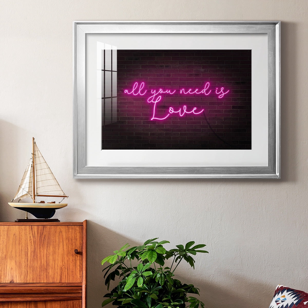 Neon Love I Premium Framed Print - Ready to Hang