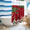thumbnail image 5 of No Hook Shower Curtain with Built-in Rings - Red Gnomes Christmas Washable Waterproof Fabric Bathroom Curtains for Hotel,Rentals, Stall 36 X 72 Inch , Winter Cardinal Snowflake Pine Tree, 5 of 9