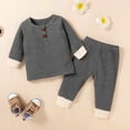 thumbnail image 2 of IROINID Discount Baby Boy Girl Pants Newborn Solid Color Long Sleeve Suit Trousers French Rib Suit,Gray, 2 of 9