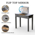 thumbnail image 4 of Organizedlife Facilehome Modern Makeup Dressing Table Set with LED Lights and Mirror, Gray, 4 of 12