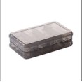 thumbnail image 1 of Double Jewelry Organizer Plastic Compartment Jewelry Organizer Small Box Square Carrying Storage Transparent Grey, 1 of 6
