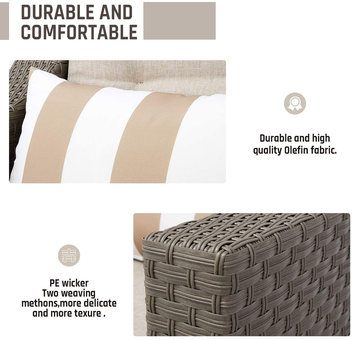 Buy SUNCROWN 5Piece Outdoor Conversation Set Patio Wicker Lounge