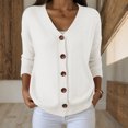 thumbnail image 2 of zaveiop Women's Knit Cardigan Button up Long Sleeve Casual Fall Cardigan Sweater (Z3-White, 4XL), 2 of 5