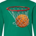 thumbnail image 4 of Inktastic Basketball Swish Long Sleeve Youth T-Shirt, 4 of 5
