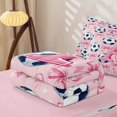 thumbnail image 5 of Manfei Pink 3D ABC Print A Zipper Twin Comforter Sets with Fitted Sheet and 2 Pillowcases,Cute Coquette Bow Zipper Bedding Set,Pink Reversible,4-Piece, 5 of 7
