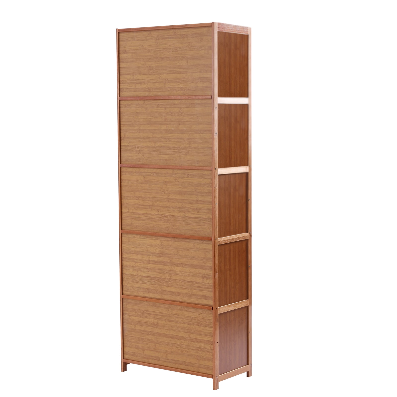 11-Tier Bamboo Shoe Cabinet with Door, Tall Narrow Shoe Storage for Entryway, 20 Pair Capacity Freestanding Wooden Shoe Rack Organizer, Brown