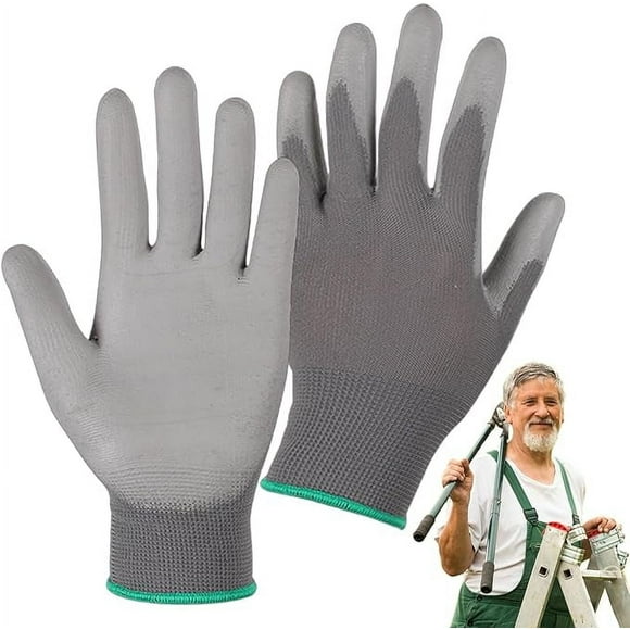 Construction Gloves for Men,12X Waterproof Working Gloves | Reusable Anti-Slip Waterproof PU Coating Mittens Thick for Hiking(M)