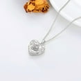 thumbnail image 3 of SOULMEET 10K 14K 18K Solid White Gold Heart Locket That Holds Picture Personalized Infinity Sunflower/Starburst/Rose Locket Necklace Gift for Women Man, 3 of 9