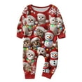 thumbnail image 2 of Family Christmas Pajamas Matching Sets 2025 – Red Long Sleeve Top and Pants with Santa Hat Cat and Snowman Print, Holiday Sleepwear Jammies for Couples, Men, Women, Xmas Matching Outfits, 2 of 4