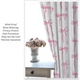 thumbnail image 4 of Pink Bow Curtains, Watercolor Cute Girls Pink Bow Modern Aesthetic Print Window Treatments for Kids Girl Bedroom Bathroom, 52" W X 84" L, 4 of 8