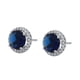 thumbnail image 1 of Finos Aretes Broquel Zafiro Swarovski Dama Oro 14K Laminado blanco Unitalla, 1 of 7