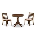 thumbnail image 2 of East West Furniture Antique 3-Piece Dining Set in Walnut Finish, 2 of 6
