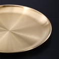 thumbnail image 4 of Bandeja Redonda Reutilizable Dorada De Acero Inoxidable Para Servir Platos, Platos De Hueso, Guarniciones Con Diseño De Plato Poco Profundo Para Presentar Una Variedad De Platos, 4 of 7