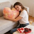 thumbnail image 4 of Chanana Fluffy Heart Shaped Pillow, Cute Tie-dye Heart Shaped Throw Cushion Stuffed Decorative Gift Throw Pillow for Bed Couch Sofa Decoration Women, Orange, 4 of 6