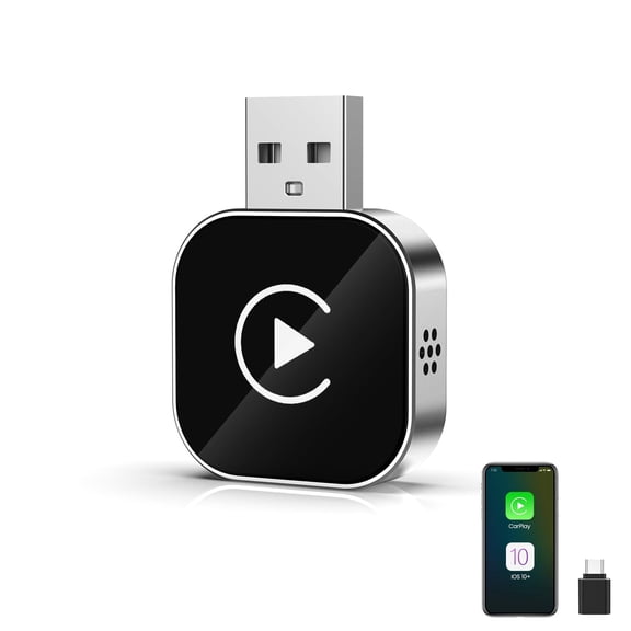 Carlikeit Wireless CarPlay Adapter with Bluetooth 5.2 & Dual-Band Wi-Fi, Auto-Connect CarPlay Dongle Compatible with iPhone iOS 10 , Converts Wired to Wireless, Compact Plug & Play Car Adapter