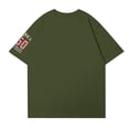 thumbnail image 4 of Women's Short Sleeve Round Neck T-Shirt with USA 250th Anniversary Flag Print, Loose Fit Casual Independence Day Top for Patriotic Celebrations Army Green L, 4 of 5