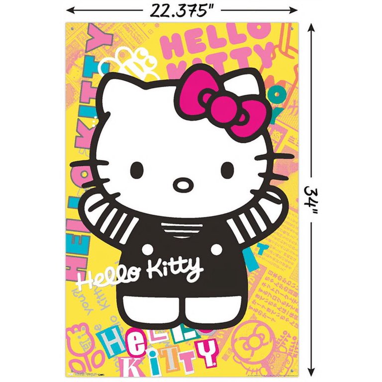 Hello Kitty - Colorful Wall Poster with Push Pins, 22.375