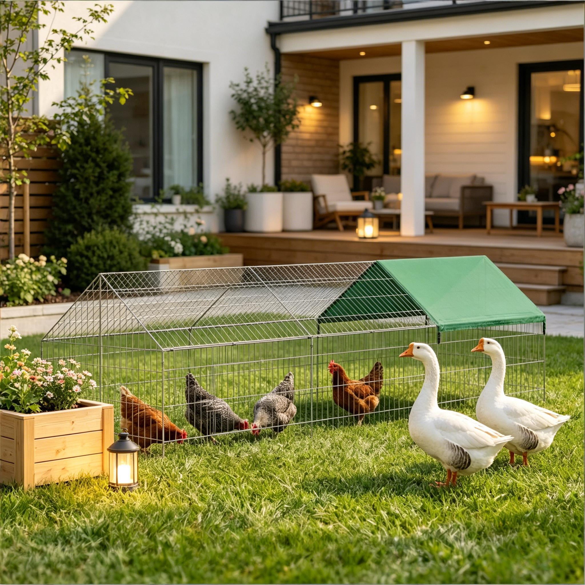 Outdoor Chicken Coop, Duck Coop Rabbit Cage Small Animals Coop