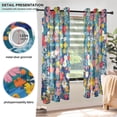 thumbnail image 5 of Midsummer Flowers Blackout Curtains Thermal Insulation 63 inch Grommet for Bedroom Living Room Bathroom Kitchen Windows 2 Pack, 5 of 6