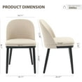 thumbnail image 3 of IDEALHOUSE 2pcs Beige Dining Chairs, Upholstered Modern Accent Chairs, Ergonomic Back, Tapered Wood Legs, Adjustable Feet, Breathable Linen, High-Density Cushion, for Kitchen, Dining Room, 3 of 8