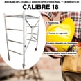 thumbnail image 3 of Andamio Plegable con Ruedas 135×124×62 Cm Doble Plataforma Metálica Acero Galvanizado, 3 of 6