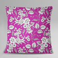 thumbnail image 4 of S4Sassy Floral Print Square Cushion Cover Decorative Magenta Cotton Poplin Pillow Case 2 Pcs-24 x 24 Inches, 4 of 4