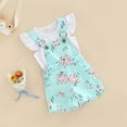thumbnail image 2 of TOWED22 Kids Baby Girl Summer Clothes T-Shirt Tops Suspender Overalls Shorts Toddler Infant Outfit(White,12-18 M), 2 of 7