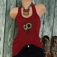 thumbnail image 3 of Blusa sin mangas con cuello redondo y estampado de girasol para mujer Fridja  gh3800, 3 of 4