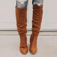 thumbnail image 3 of Botas de gamuza para mujer para invierno Botas largas sobre la rodilla con tacón grueso Fácil de poner a la moda, 3 of 3