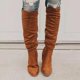 thumbnail image 3 of Botas de gamuza para mujer para invierno Botas largas sobre la rodilla con tacón grueso Fácil de poner a la moda, 3 of 3