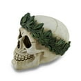 thumbnail image 2 of Zeckos Pot Head Leaf Headband Human Skull Statue, 2 of 3