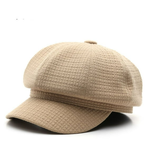 Girl Literary British Style Solid Color Octagonal Hat Khaki Autumn Winter Warm Cap Vintage Berets Women Cap Korean Style Hat KHAKI