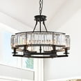 thumbnail image 6 of AFANQI 6-Light Crystal Chandelier Black Crystal Chandelier for Dining Room Farmhouse Metal Crystal Chandelier for Living Room Kitchen Island Hallway Entryway Light Fixture, 6 of 12