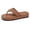 Brown, variant on Platform Flip Flops Dress Sandals for Women 2026 Fashion Casual Leather Thick Sole Cushioned Slip on Thongs Beach Summer Comfort Walking Flat Slippers Black Size 7