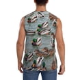 thumbnail image 4 of Uemuo Mallard Ducks Swimming Pattern Men's Sleeveless T-Shirt,Muscle Athletic Tank Top, Moisture-wicking Quick-dry Breathable Classic Tee Top for Gym Run Outdoor Sports-Large, 4 of 8