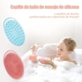 thumbnail image 2 of 2 piezas Cepillo de ducha, cepillo de masaje de silicona exfoliante, cepillo de baño y champú de silicona 2 en 1, masajeador del cuero cabelludo, espuma densa. Ideal para baños y masajes - rosa y azul, 2 of 4