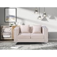 thumbnail image 2 of Hybition Velvet Sofa Modern Loveseat with Button-Tufted & Metal Legs Beige, 2 of 8
