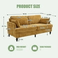 thumbnail image 3 of 68.9" Sofa Couch,Modern 2 Seater Upholstered Loveseat Sofa Couch with LED light&USB for Living Room,Bedroom,Mustard yellow, 3 of 8