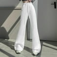 thumbnail image 6 of Hvot&aat Womens Wide Leg Pants Elastic High Waisted Bell Bottom Trousers Casual Solid Color Baggy Sweatpants, 6 of 6