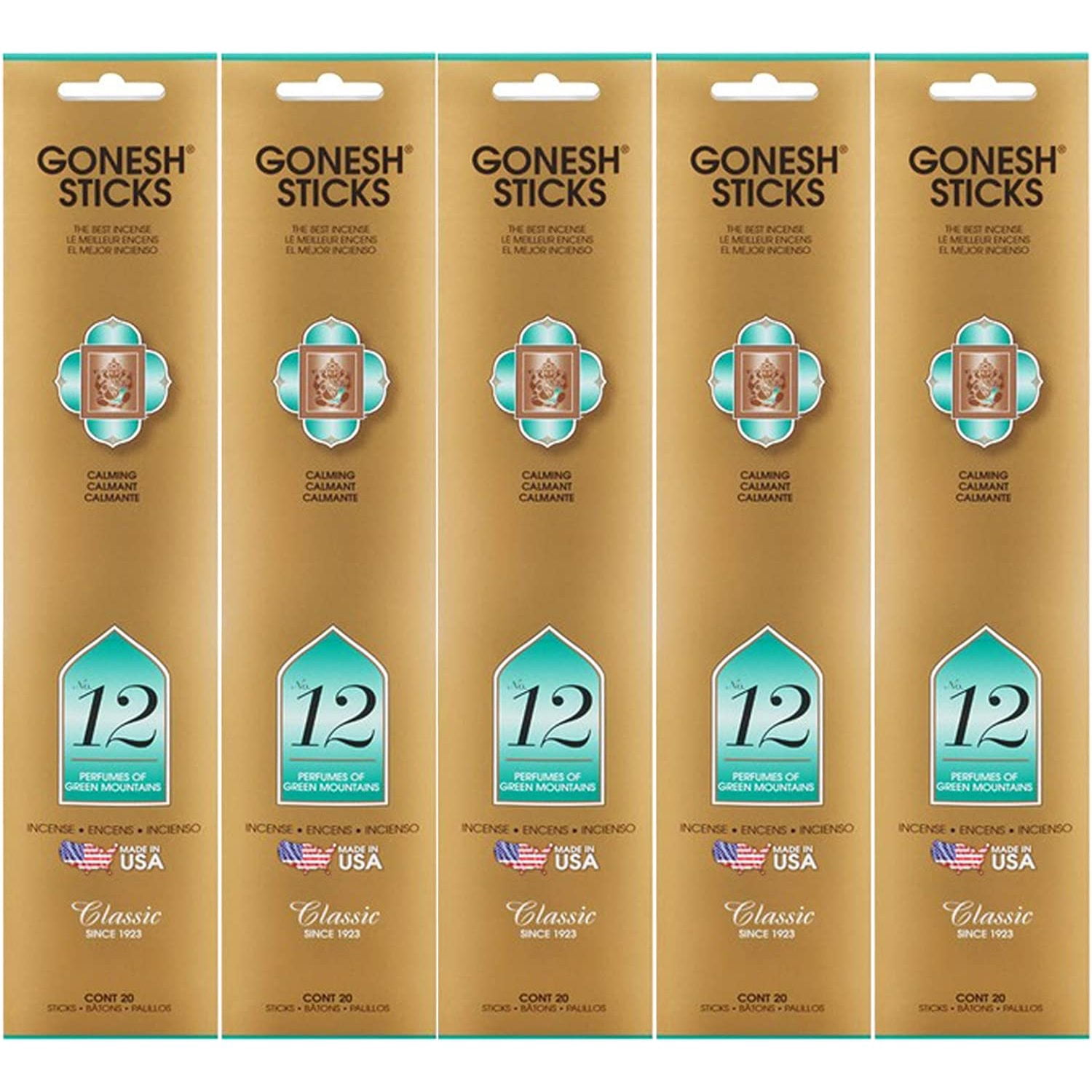 Gonesh Incense Sticks Extra Rich Collection - Number #12-5 Packs (100 Total)
