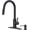 Matte Black, variant on Oil Rubbed Bronze Kitchen Faucet with Pull Down Sprayer, High Arc Modern Classic Sink Faucet Stainless Steel with Deck Plate Fit for 1 or 3 Hole for Pot Filler Bar Farmhouse Laundry Rv, ORB