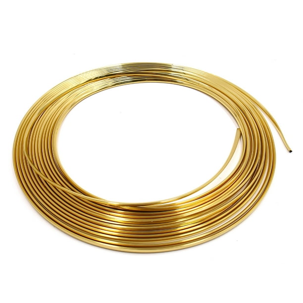 Tira Cinta Moldura U Unique Bargains para Puertas de Coche Dorado 7mm 4mm 14M