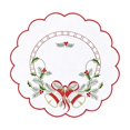 thumbnail image 2 of Cififendec Christmas Embroidered Placemat, 11.81", Christmas Scalloped Edge Table Mat for Candle Centerpiece Arranging and Tabletop Decoration, 2 of 6