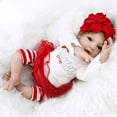 thumbnail image 2 of Muñeca Bebé Reborn CHAREX Realista Silicona de Vinilo Cuerpo Completo 22pulg con 5 Accesorios Niña Rojo CHAREX RC58885, 2 of 2